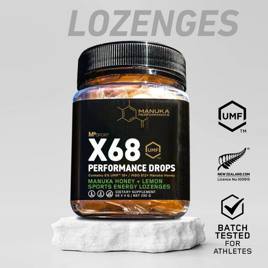 X68 Performance Drops - Soothing UMF™ 15+ Mānuka Honey Lozenges Vit-C